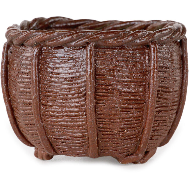 Basket unglazed bonsai pot by Kotobuki (Bonsa) - 62 x 62 x 45 mm