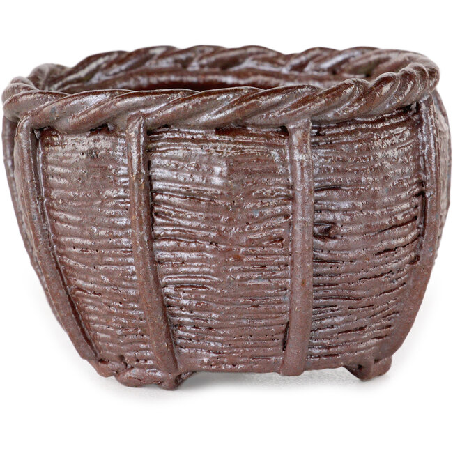 Basket unglazed bonsai pot by Kotobuki (Bonsa) - 62 x 62 x 45 mm