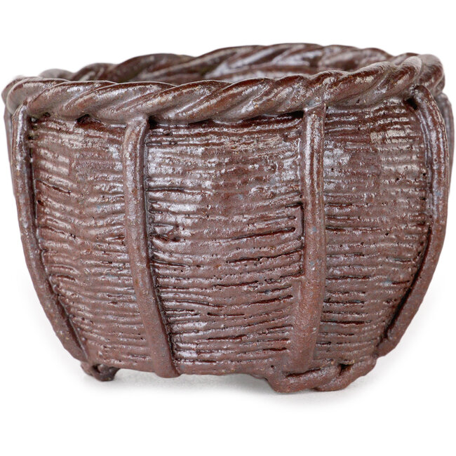 Vaso per bonsai a forma di cestino non smaltato di Kotobuki (Bonsa) - 62 x 62 x 45 mm
