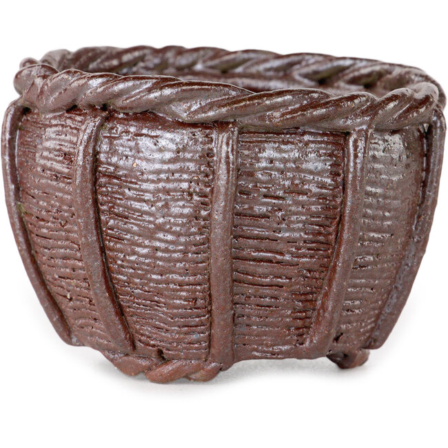Pot à bonsaï non émaillé en forme de panier de Kotobuki (Bonsa) - 62 x 62 x 45 mm