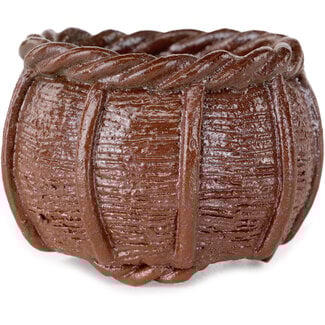 Kotobuki (Bonsa) Vaso bonsai non smaltato a cesto da 55 mm di Kotobuki (Bonsa), Tokoname, Giappone