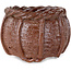 Pot à bonsaï en forme de panier non émaillé de Kotobuki (Bonsa) - 55 x 55 x 40 mm