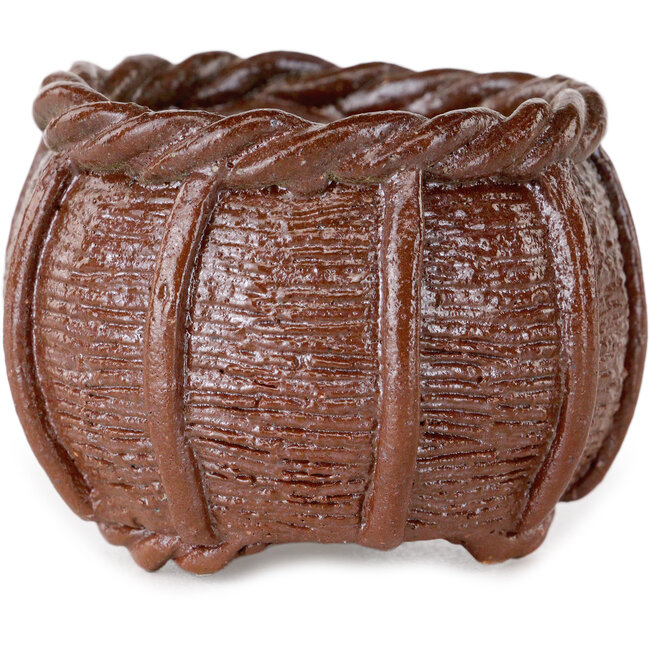 Vaso per bonsai a forma di cestino non smaltato di Kotobuki (Bonsa) - 55 x 55 x 40 mm