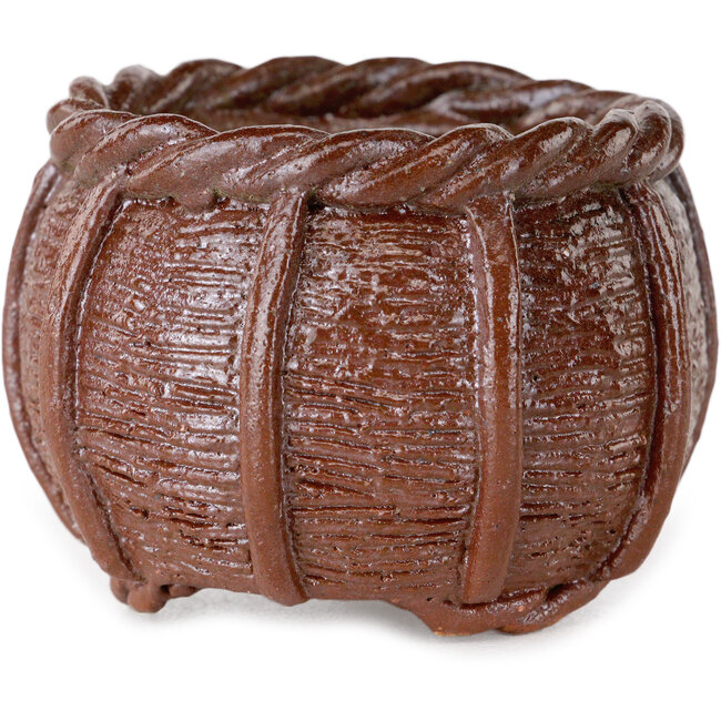 Pot à bonsaï en forme de panier non émaillé de Kotobuki (Bonsa) - 55 x 55 x 40 mm