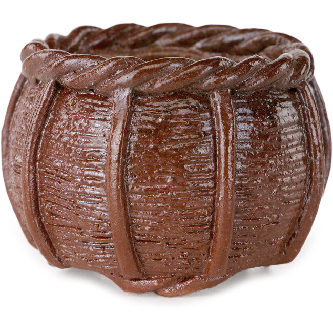 Pot à bonsaï en forme de panier non émaillé de Kotobuki (Bonsa) - 55 x 55 x 40 mm