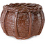 Pot à bonsaï en forme de panier non émaillé de Kotobuki (Bonsa) - 55 x 55 x 40 mm