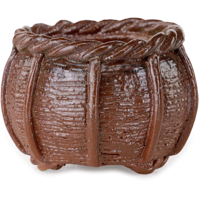 Basket unglazed bonsai pot by Kotobuki (Bonsa) - 55 x 55 x 40 mm