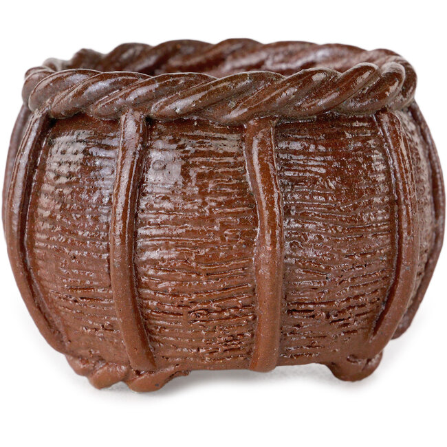 Basket unglazed bonsai pot by Kotobuki (Bonsa) - 55 x 55 x 40 mm