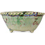 Round multicolor bonsai pot by Bunzan (Seto) - 115 x 115 x 55 mm