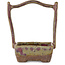 Panier carré non émaillé avec pot à bonsaï émaillé multicolore de Bunzan (Seto) - 50 x 55 x 75 mm
