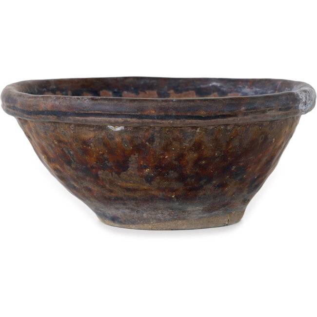 Maceta redonda marrón para bonsái de Bunzan (Seto) - 147 x 147 x 65 mm