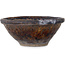 Ronde bruine bonsaipot van Bunzan (Seto) - 147 x 147 x 65 mm