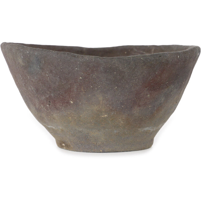 Ronde, ongeglazuurde bonsaipot van Bunzan (Seto) - 130 x 130 x 65 mm