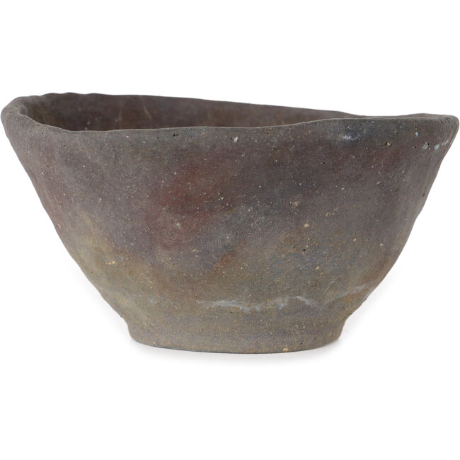 Ronde, ongeglazuurde bonsaipot van Bunzan (Seto) - 130 x 130 x 65 mm