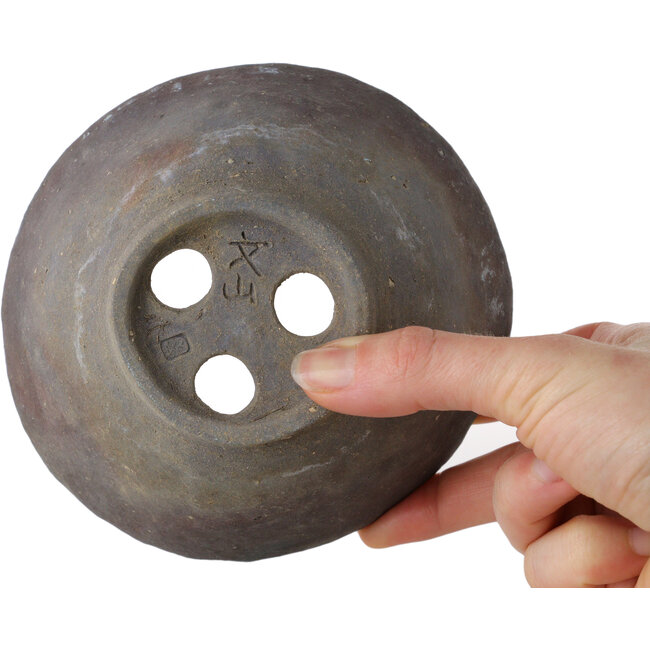 Pot à bonsaï rond non émaillé de Bunzan (Seto) - 130 x 130 x 65 mm