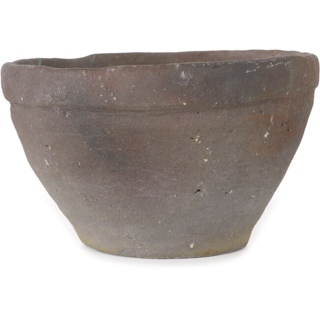 Vaso bonsai rotondo non smaltato di Bunzan (Seto) - 105 x 105 x 62 mm