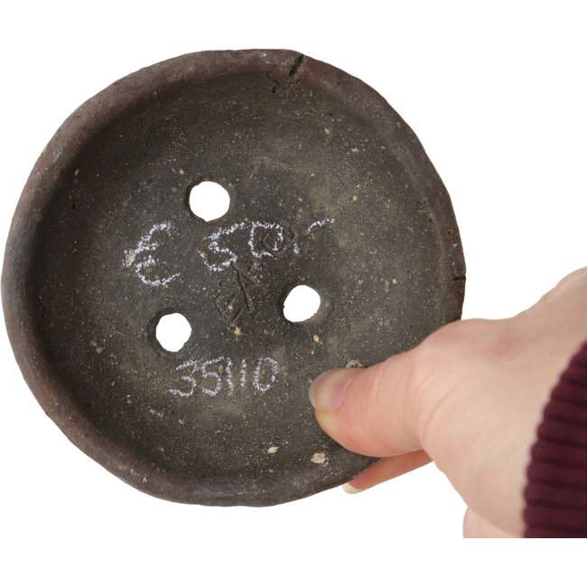 Pot à bonsaï rond non émaillé de Bunzan (Seto) - 90 x 90 x 20 mm