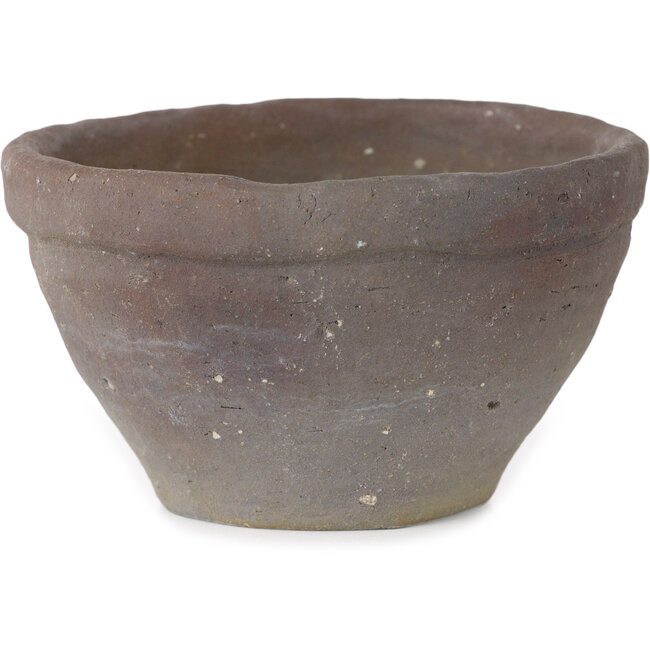 Ronde, ongeglazuurde bonsaipot van Bunzan (Seto) - 105 x 105 x 62 mm