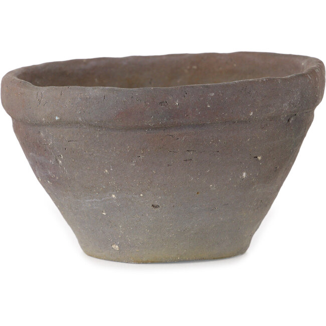 Ronde, ongeglazuurde bonsaipot van Bunzan (Seto) - 105 x 105 x 62 mm