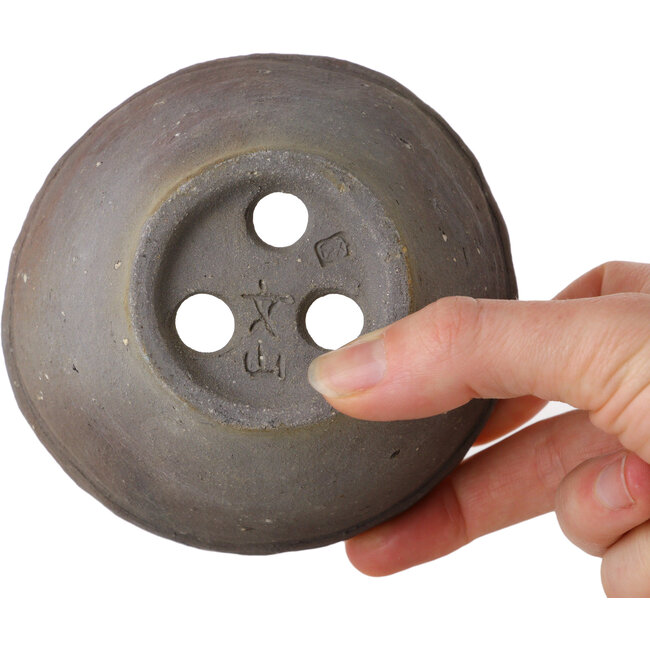 Pot à bonsaï rond non émaillé de Bunzan (Seto) - 105 x 105 x 62 mm