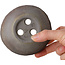 Ronde, ongeglazuurde bonsaipot van Bunzan (Seto) - 105 x 105 x 62 mm