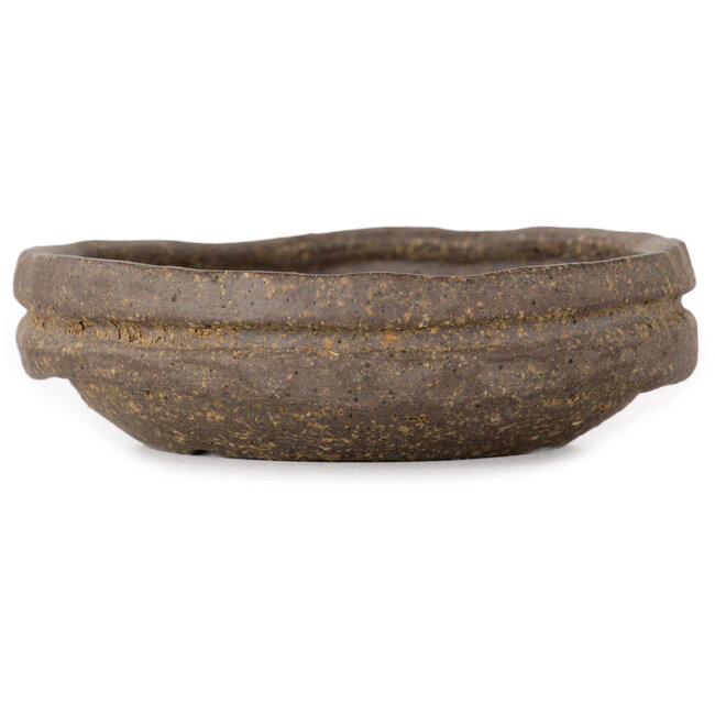 Round unglazed bonsai pot by Bunzan (Seto) - 77 x 77 x 23 mm