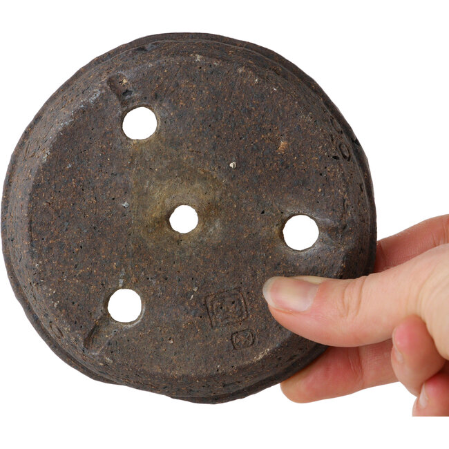 Pot à bonsaï rond non émaillé de Bunzan (Seto) - 110 x 110 x 20 mm