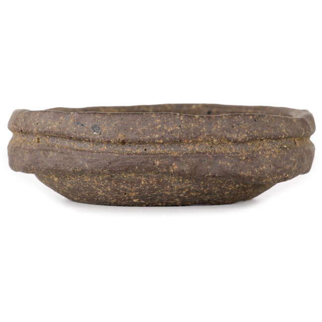 Pot à bonsaï rond non émaillé de Bunzan (Seto) - 77 x 77 x 23 mm