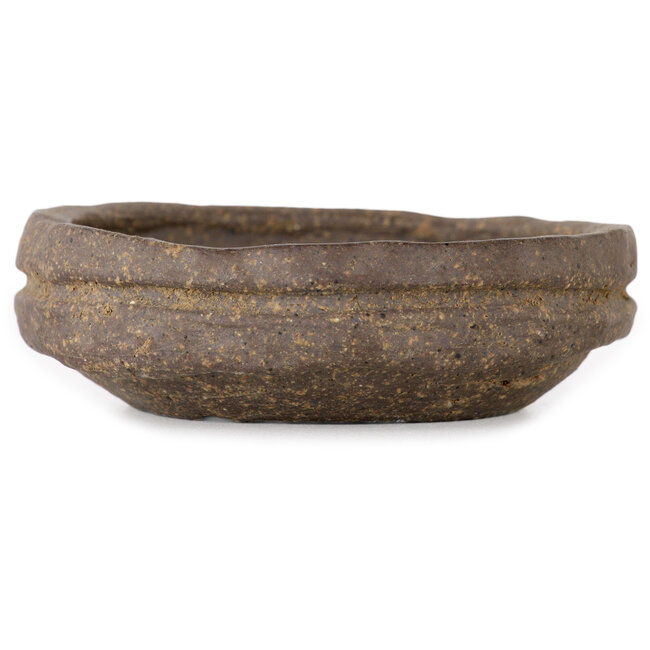 Round unglazed bonsai pot by Bunzan (Seto) - 77 x 77 x 23 mm