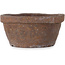 Ronde, ongeglazuurde bonsaipot van Bunzan (Seto) - 65 x 65 x 33 mm