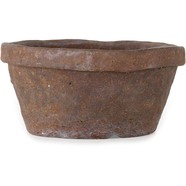 Vaso bonsai rotondo non smaltato di Bunzan (Seto) - 65 x 65 x 33 mm