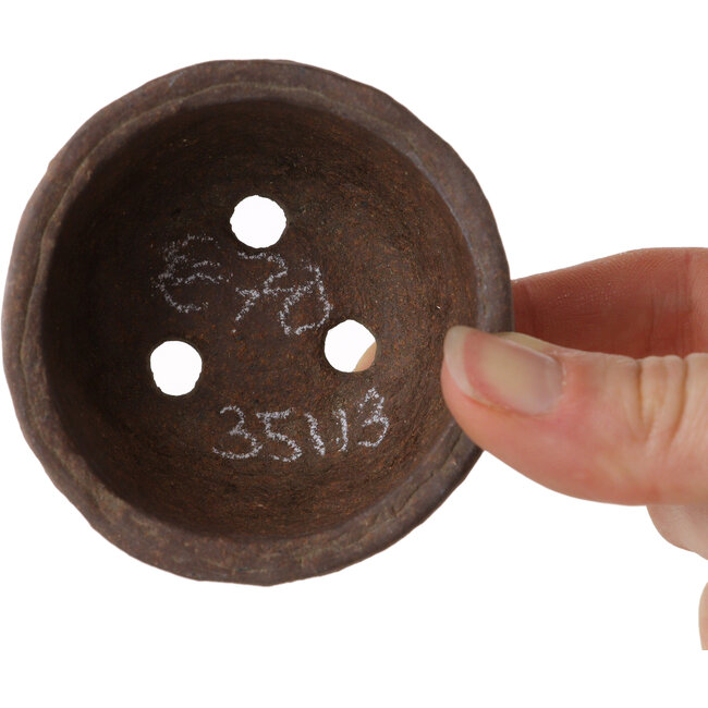 Runder, unglasierter Bonsai-Topf von Bunzan (Seto) – 65 x 65 x 33 mm