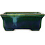 Rectangular green bonsai pot by Terahata Satomi Mazan - 165 x 135 x 65 mm