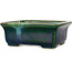 Pot à bonsaï rectangulaire vert par Terahata Satomi Mazan - 165 x 135 x 65 mm