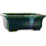 Pot à bonsaï rectangulaire vert par Terahata Satomi Mazan - 165 x 135 x 65 mm