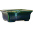 Vaso bonsai rettangolare verde di Terahata Satomi Mazan - 165 x 135 x 65 mm
