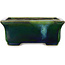 Pot à bonsaï rectangulaire vert par Terahata Satomi Mazan - 165 x 135 x 65 mm