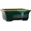 Rechthoekige groene bonsaipot van Terahata Satomi Mazan - 165 x 135 x 65 mm
