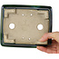 Pot à bonsaï rectangulaire vert par Terahata Satomi Mazan - 165 x 135 x 65 mm