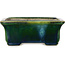 Rectangular green bonsai pot by Terahata Satomi Mazan - 165 x 135 x 65 mm