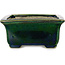 Rectangular green bonsai pot by Terahata Satomi Mazan - 165 x 135 x 65 mm