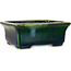 Rechthoekige groene bonsaipot van Terahata Satomi Mazan - 165 x 135 x 65 mm