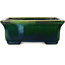 Pot à bonsaï rectangulaire vert par Terahata Satomi Mazan - 165 x 135 x 65 mm