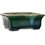 Pot à bonsaï rectangulaire vert par Terahata Satomi Mazan - 165 x 135 x 65 mm