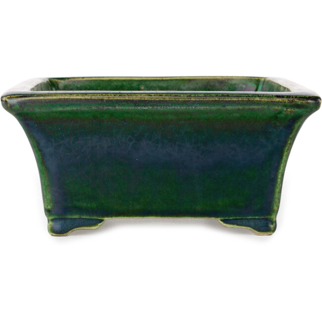 Maceta rectangular para bonsái verde de Terahata Satomi Mazan - 182 x 165 x 75 mm