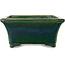 Maceta rectangular para bonsái verde de Terahata Satomi Mazan - 182 x 165 x 75 mm