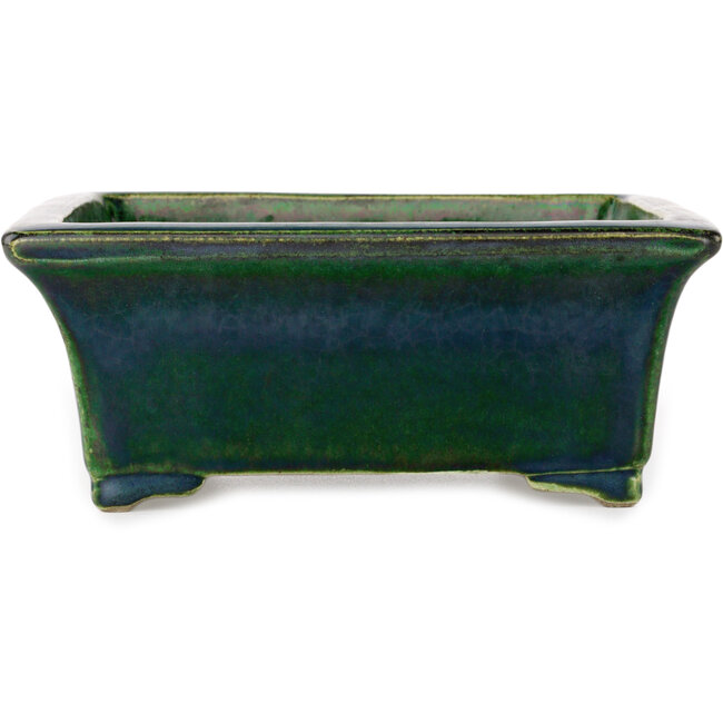 Vaso bonsai rettangolare verde di Terahata Satomi Mazan - 182 x 165 x 75 mm