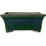 Pot à bonsaï rectangulaire vert par Terahata Satomi Mazan - 182 x 165 x 75 mm
