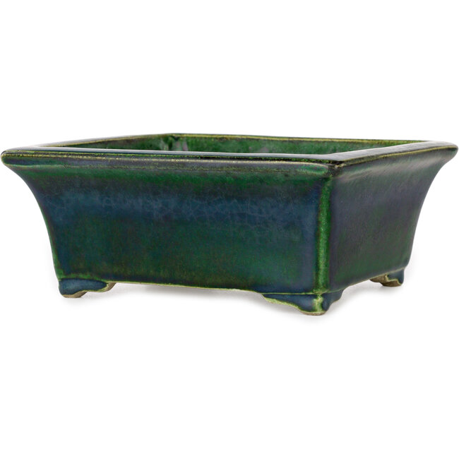 Vaso bonsai rettangolare verde di Terahata Satomi Mazan - 182 x 165 x 75 mm