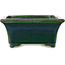 Rechthoekige groene bonsaipot van Terahata Satomi Mazan - 182 x 165 x 75 mm